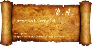 Marschal Arnold névjegykártya